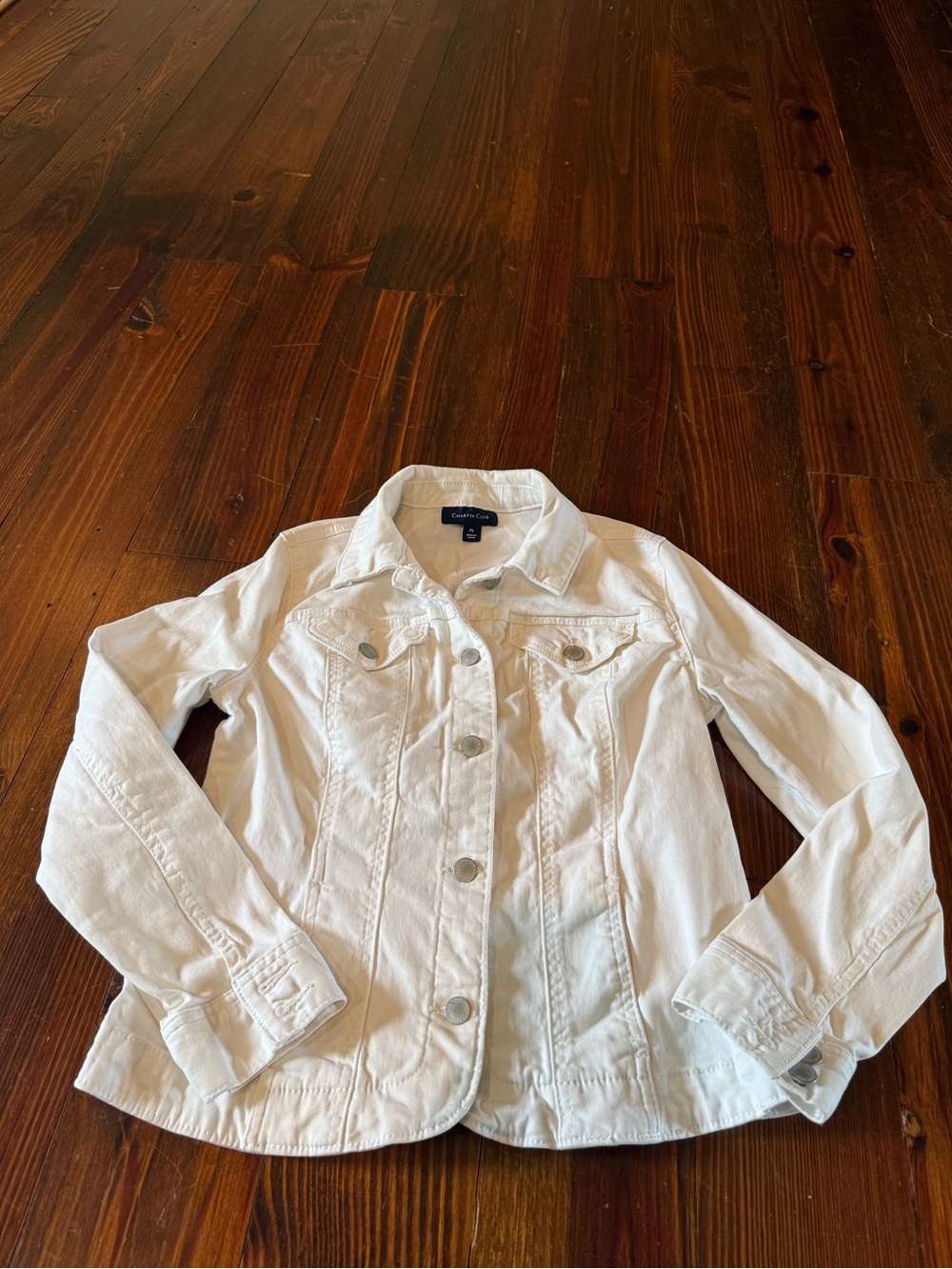 Charter Club White Denim Jacket - Button Front